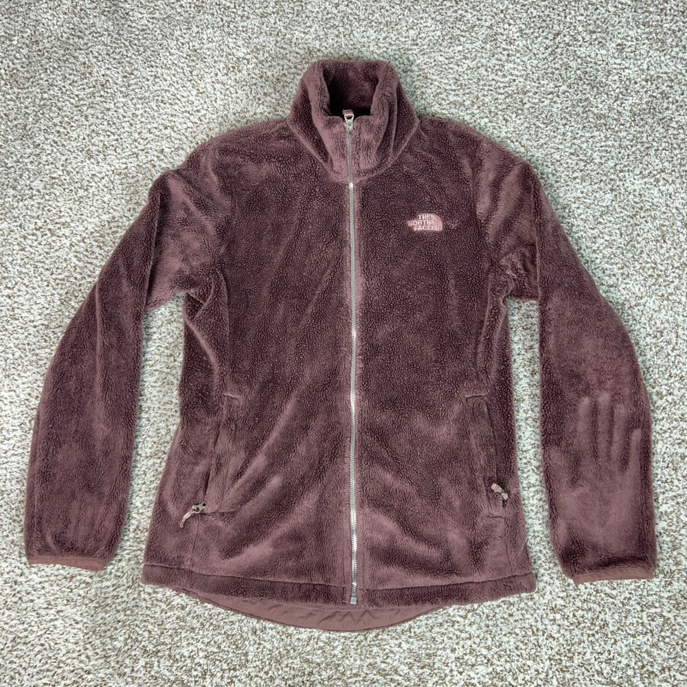The North Face Jacket Womens Small Maroon Hiking Osito High Pile Fleece Full Zip